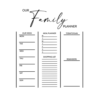 Fridge Week/Meal Planner