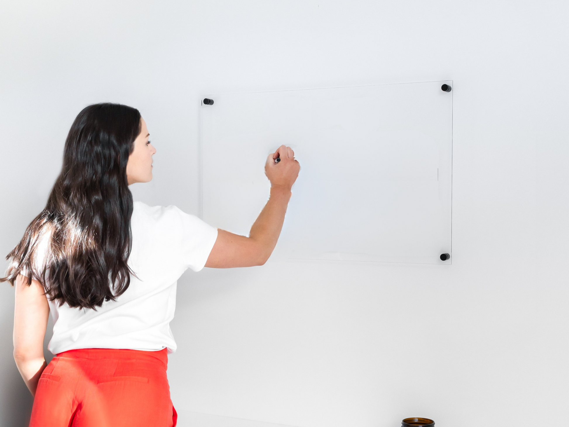 Blank brainstorm board for creative planning and team collaboration, perfect for office or home workspace